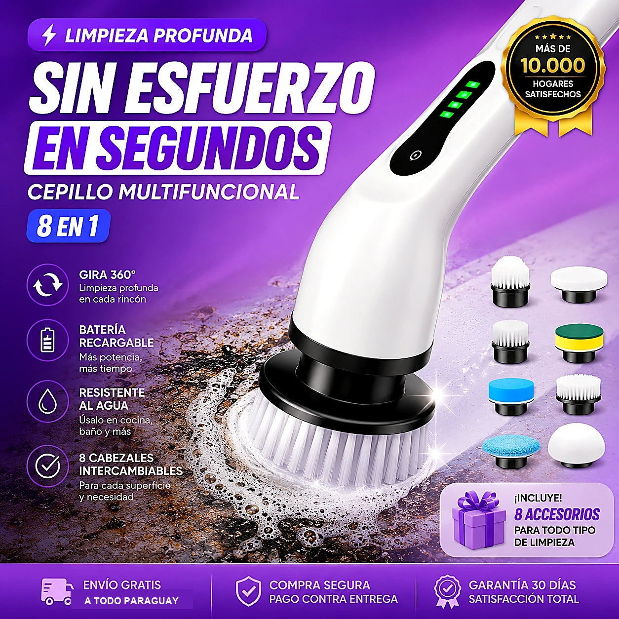 Cepillo Multifuncional 8 en 1